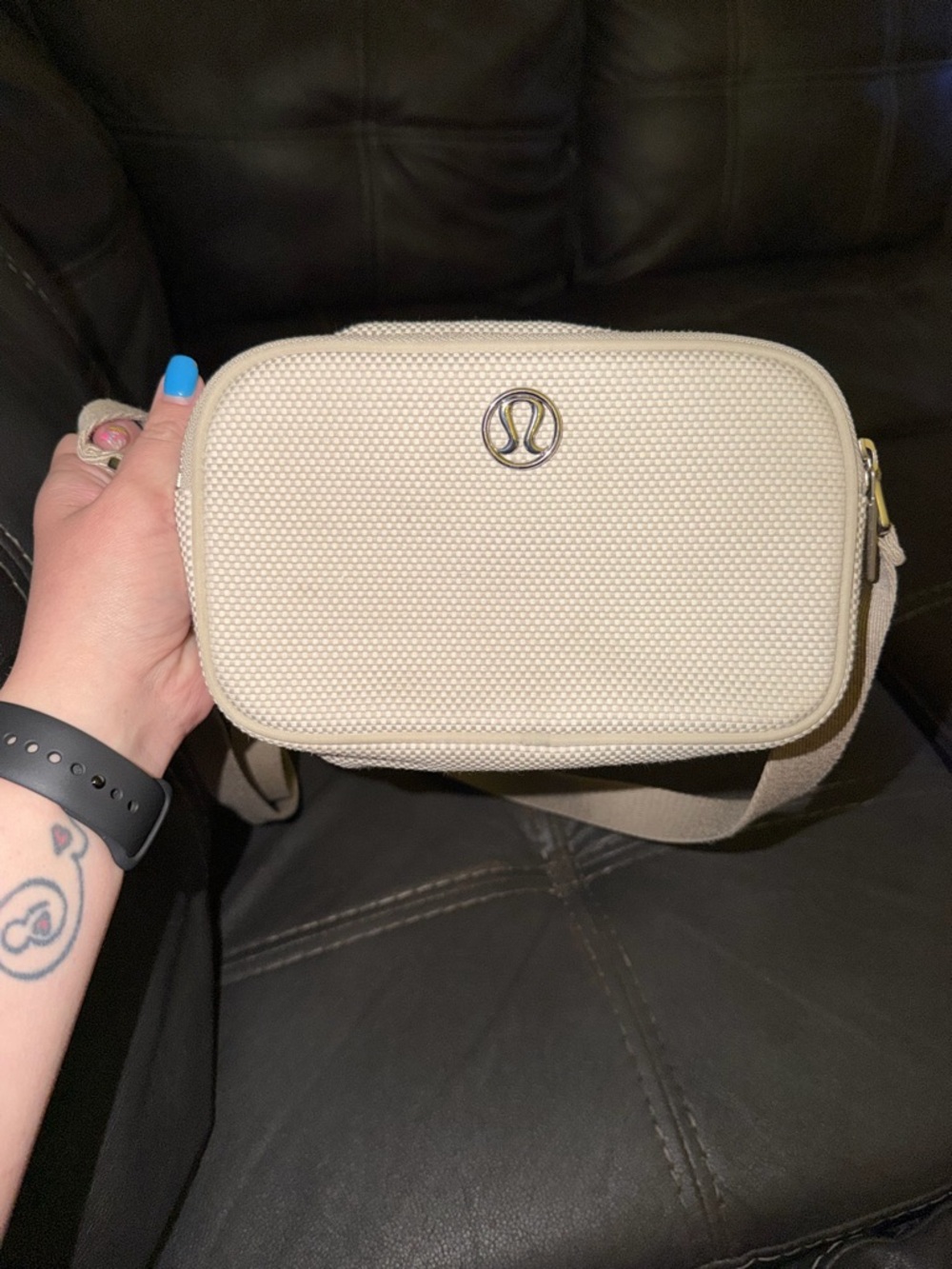 Lululemon Beige Canvas Crossbody Bag
